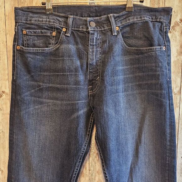 Levi's 505 Regular Fit Straight Blue Stretch Denim Jeans Mens Size 34x 34 - Picture 2 of 11